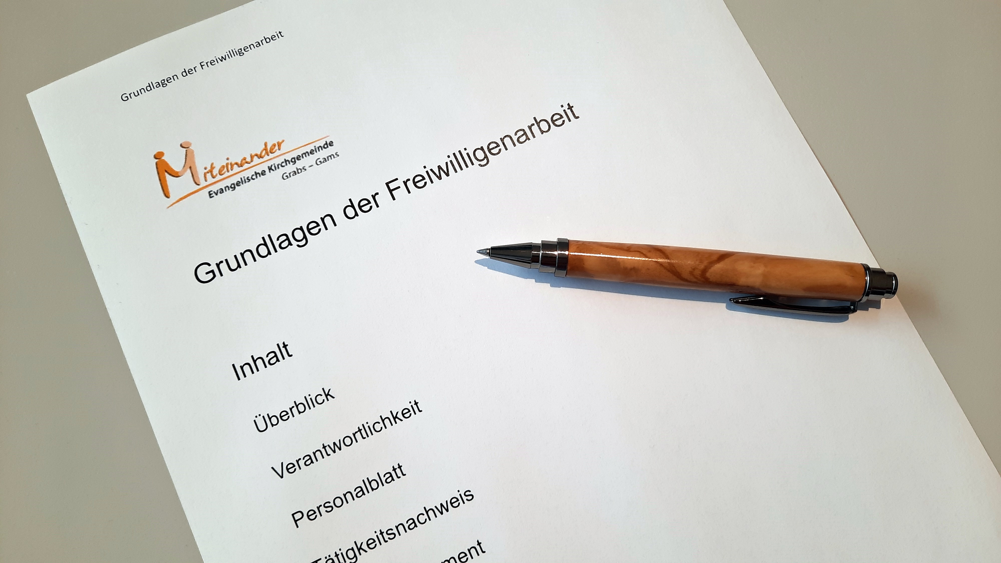 Grundlagenpapier zur Freiwilligen-Arbeit